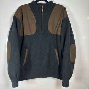 Orvis 1/4 Zip Ultimate Foul Weather Wool Flannel Lined Pullover Mens XXL Gray